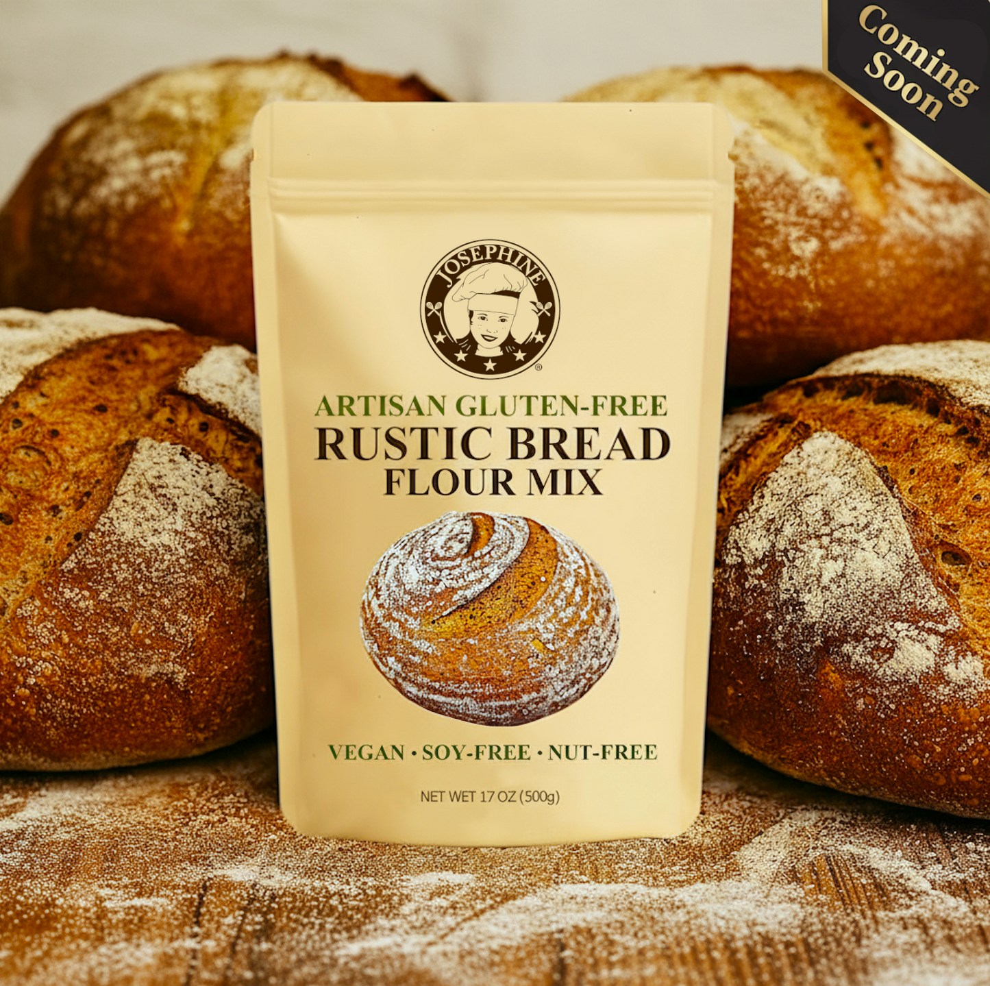 (NEW) 1 x Artisan Gluten-free French Rustic Bread Mix - Oat-free, Vegan, Soy-free, Nut-free